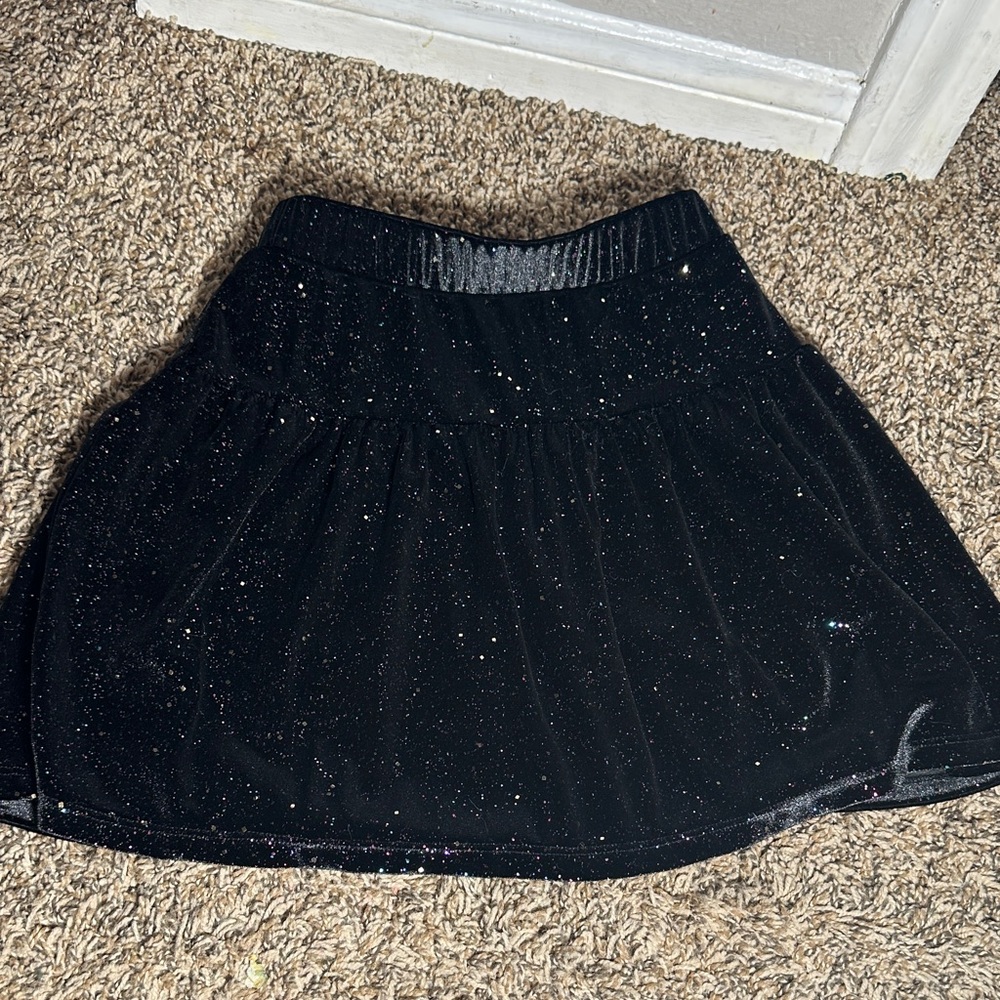 Jumping Beans Velvet Sparkly Black Skort